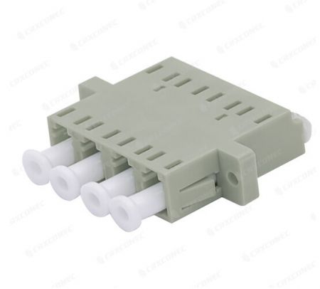 Adaptador de fibra óptica LC cuádruple de modo múltiple con brida - Adaptador óptico MM LC.